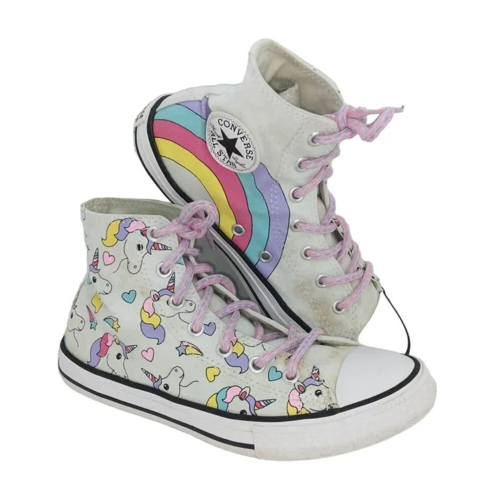 Converse Chuck Taylor Girls Unicorn Hi Top Multi Color Sneakers - sz. 3